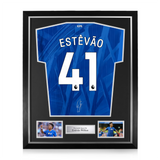 Estêvão Willian Signed Framed Chelsea F.C. 2025/26 Home Shirt