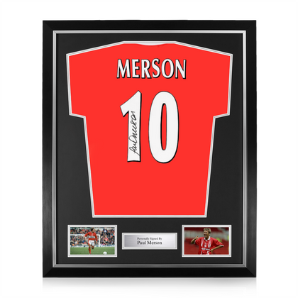 Paul Merson Signed Framed Middlesbrough Home Shirt