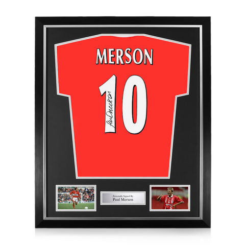Paul Merson Signed Framed Middlesbrough Home Shirt