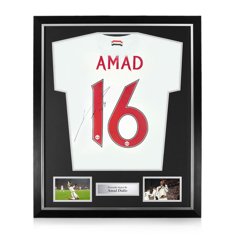 Amad Diallo Signed Framed Manchester United 2024/25 Away Shirt
