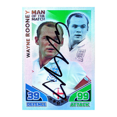 Wayne Rooney Signed Topps Match Attax Man of the Match England Auto Card