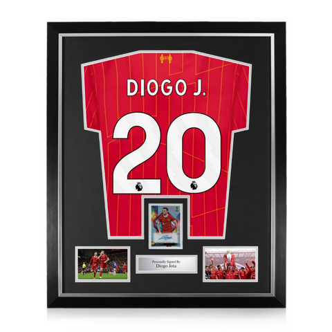 Diogo Jota Signed Framed Display w/ Liverpool 2024/25 Home Shirt