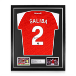 William Saliba Signed Framed Arsenal 2025/26 Home Shirt