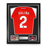 William Saliba Signed Framed Arsenal 2025/26 Home Shirt