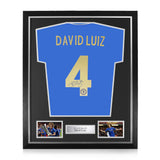 David Luiz Signed Framed 2012/13 Home Shirt