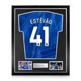 Estêvão Willian Signed Framed Chelsea F.C. 2025/26 Home Shirt