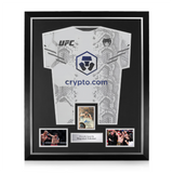 Magomed Ankalaev Signed Framed Display w/ UFC White and Blue Shirt