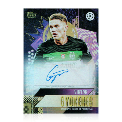 Viktor Gyökeres Signed Topps UCC Current Stars Gold Auto Sporting Lisbon 2024/25 Card