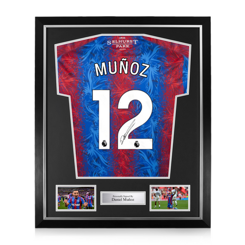 Daniel Muñoz Signed Framed Crystal Palace 2024/25 Home Shirt