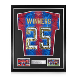 Crystal Palace F.C. Squad Signed Framed 2024/25 Winners 25 Home Shirt