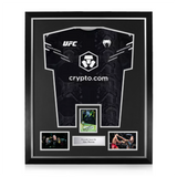 Alex Pereira Signed Framed Display w/ UFC Black and Silver Shirt