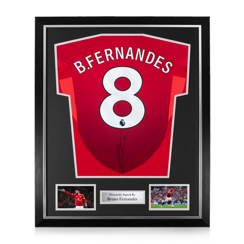 Bruno Fernandes Signed Framed Manchester United 2024/25 Home Shirt