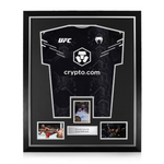 Leon Edwards Signed Framed Display w/ UFC Black and Silver Shirt
