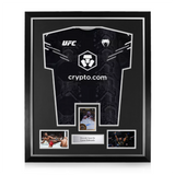 Leon Edwards Signed Framed Display w/ UFC Black and Silver Shirt