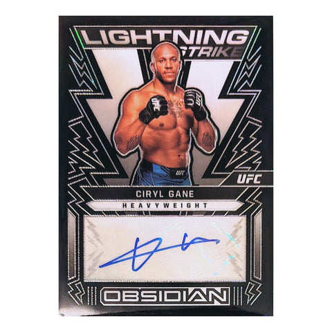 Ciryl Gane Signed Panini Obsidian Lightning Strike Auto card