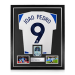 Joao Pedro Signed Framed Display w/ Brighton and Hove Albion 2023/24 Home Shirt