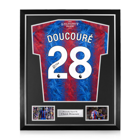 Cheick Doucoure Signed Framed Crystal Palace 2024/25 Home Shirt