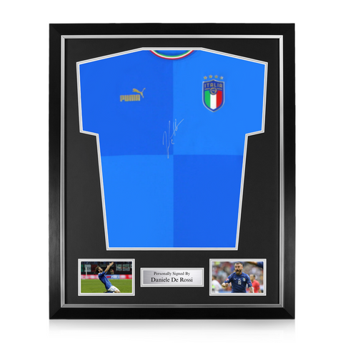 Daniele De Rossi Signed Framed Italy Home Shirt