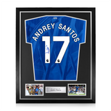 Andrey Santos Signed Framed Chelsea F.C. 2025/26 Home Shirt