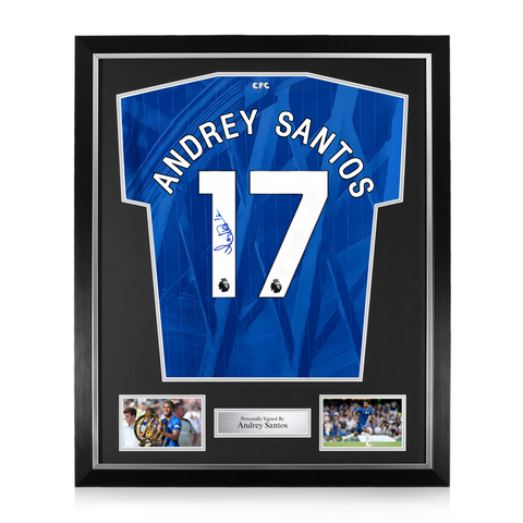 Andrey Santos Signed Framed Chelsea F.C. 2025/26 Home Shirt