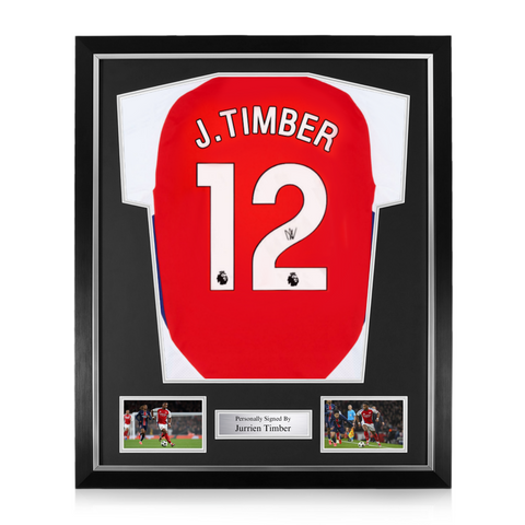 Jurrien Timber Signed Framed Arsenal 2024/25 Home Shirt