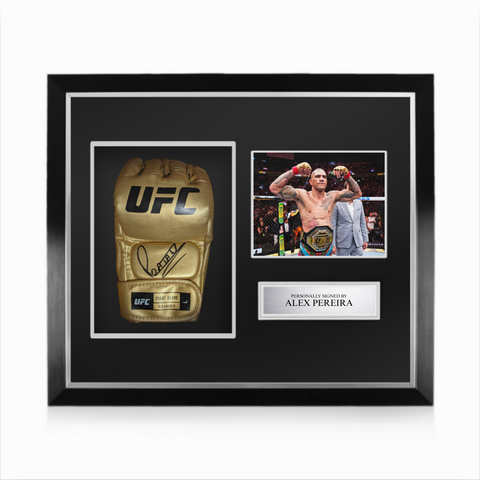 Alex Pereira Signed Framed UFC Gold Glove w/ Beckett Authentication