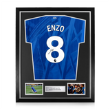 Enzo Fernandez Signed Framed Chelsea 2025/26 Home Shirt