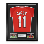 Ryan Giggs Signed Framed Manchester United 1999 Treble Home Shirt