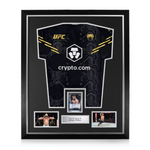 Johnny Walker Signed Framed Display w/ UFC Black and Gold Shirt