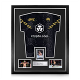 Johnny Walker Signed Framed Display w/ UFC Black and Gold Shirt
