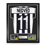 Pavel Nedved Signed Framed Juventus Home Shirt w/ BAS Beckett Authentication