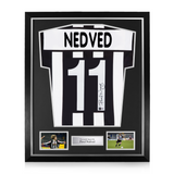 Pavel Nedved Signed Framed Juventus Home Shirt w/ BAS Beckett Authentication