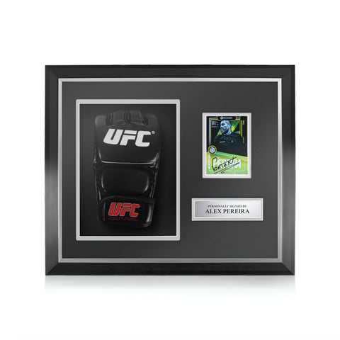 Alex Pereira Signed Framed Display w/ UFC Glove