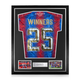 Crystal Palace F.C. Squad Signed Framed 2024/25 Winners 25 Home Shirt
