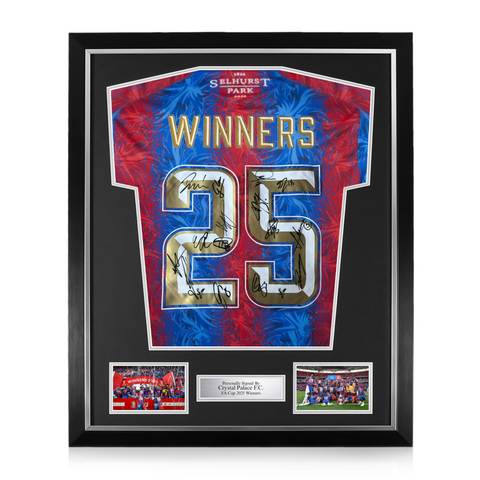 Crystal Palace F.C. Squad Signed Framed 2024/25 Winners 25 Home Shirt