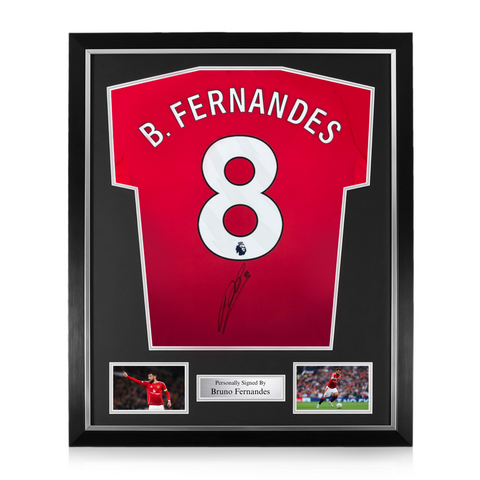 Bruno Fernandes Signed Framed Manchester United 2024/25 Home Shirt