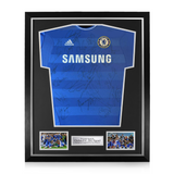 Chelsea FC Squad Signed Framed 2012 Champions League and FA Cup Winners Home Shirt