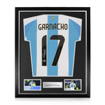 Alejandro Garnacho Signed Framed Argentina Home Shirt w/ BAS Beckett Authentication