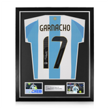 Alejandro Garnacho Signed Framed Argentina Home Shirt w/ BAS Beckett Authentication