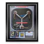 Michael J Fox, Christopher Lloyd and Tom Wilson Signed Framed Back to the Future Flux Capacitor Art Print