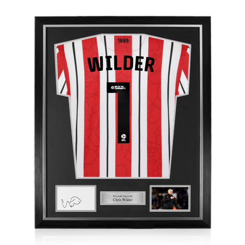 Chris Wilder Signed Framed Display w/ Sheffield United 2024/25 Home Shirt