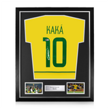 Kaka Signed Framed Brazil Home Shirt w/ BAS Beckett Authentication