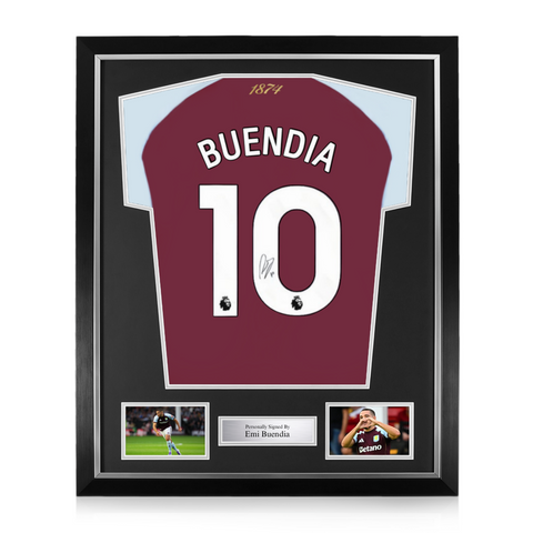 Emi Buendia Signed Framed Aston Villa 2025/26 Home Shirt