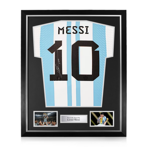 Lionel Messi Signed Framed Argentina World Cup 2022 Home Shirt
