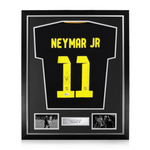 Neymar Jr Signed Framed FC Barcelona Third Shirt w/ BAS Beckett Authentication