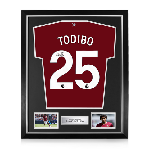 Jean-Clair Todibo Signed Framed West Ham United 2025/26 Home Shirt