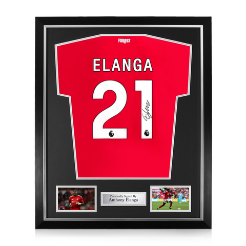 Anthony Elanga Signed Framed Nottingham Forest 2024/25 Home Shirt