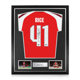 Declan Rice Signed Framed 2026/27 Home Shirt W/ Cup Font