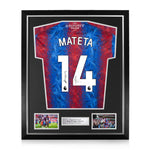 Jean-Philippe Mateta Signed Framed Crystal Palace 2024/25 Home Shirt w/ Boom Inscription