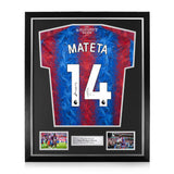 Jean-Philippe Mateta Signed Framed Crystal Palace 2024/25 Home Shirt w/ Boom Inscription